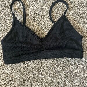 American Eagle Outfitters Black Ruffled Bralette